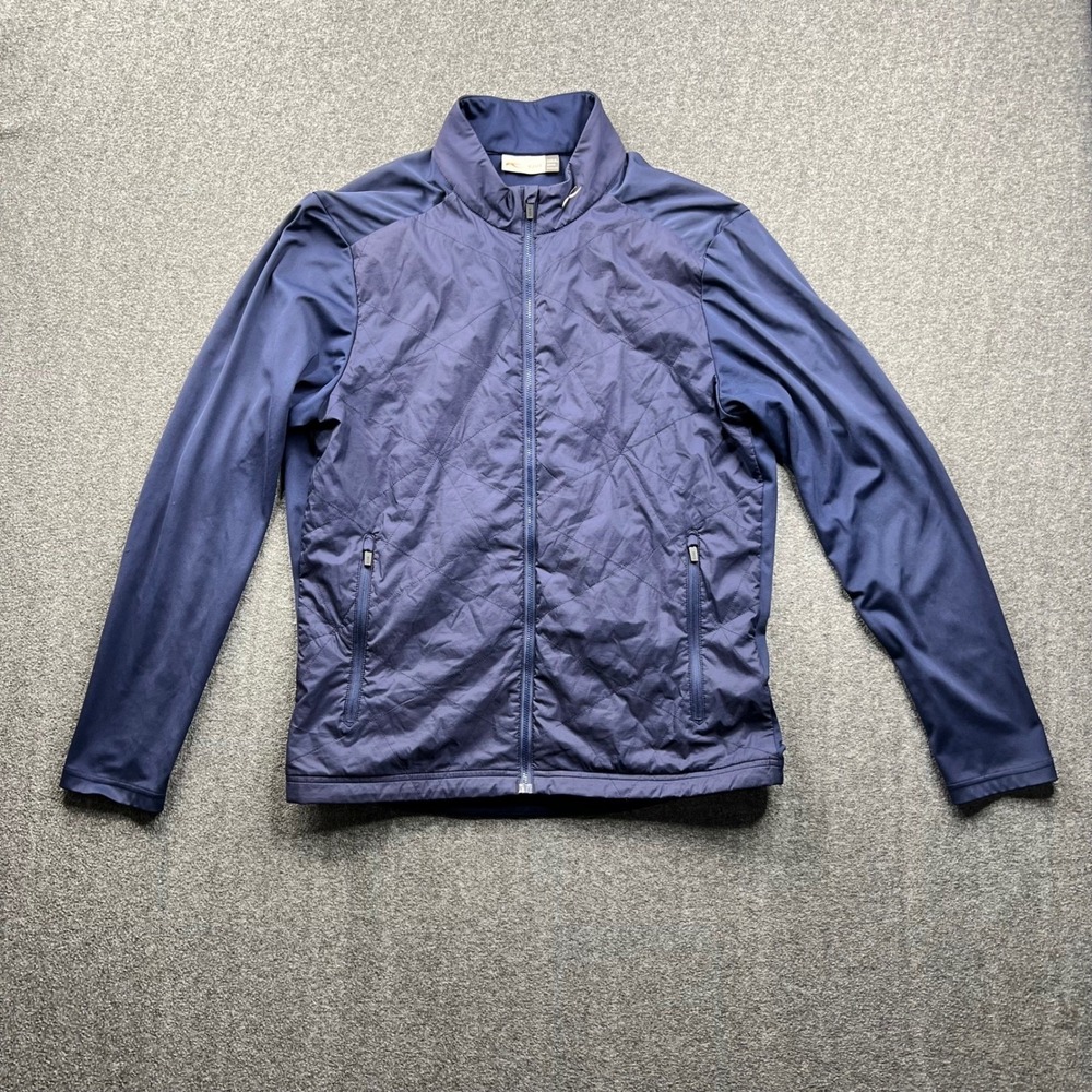 KJUS Men Retention Jacket Mens 50/M Blue Quilted Hybrid Full Zip MG15-908
